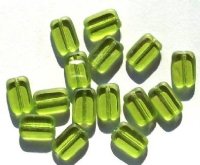 15 12mm Transparent Olive Rectangle Window Beads